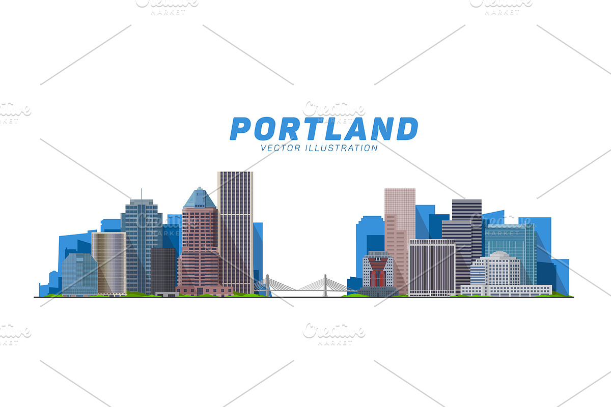 Portland Oregon skyline illustration, an Illustration by Sky and glass (Photo 3 of 7)