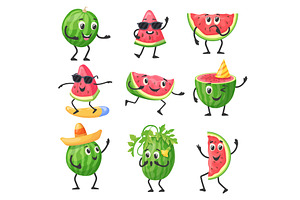 Watermelon slices characters. Water, a Food Illustration by Stock-Smart-Start