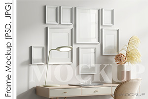 Gallery Wall Mockup PSD JPG, a Print Template by VNmockup