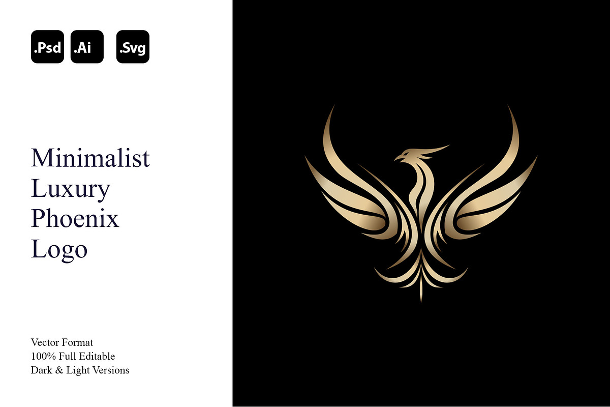 Minimalist Luxury Phoenix Logo, a Branding & Logo Template by Luxury Logos (Photo 1 of 4)
