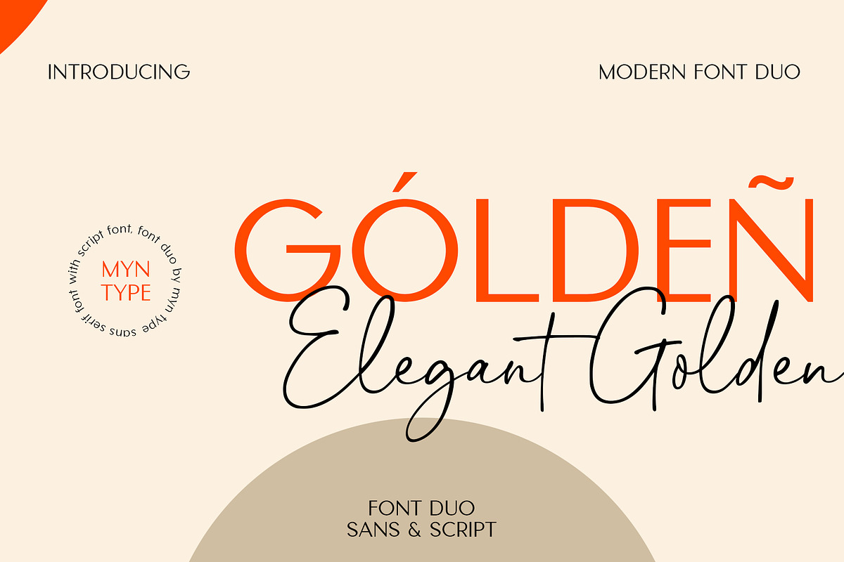 Elegant Golden - Font Duo, a Script Font by Myn Type (Photo 1 of 13)