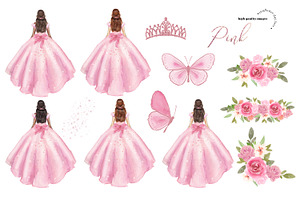 Pink Princess Dresses Clipart