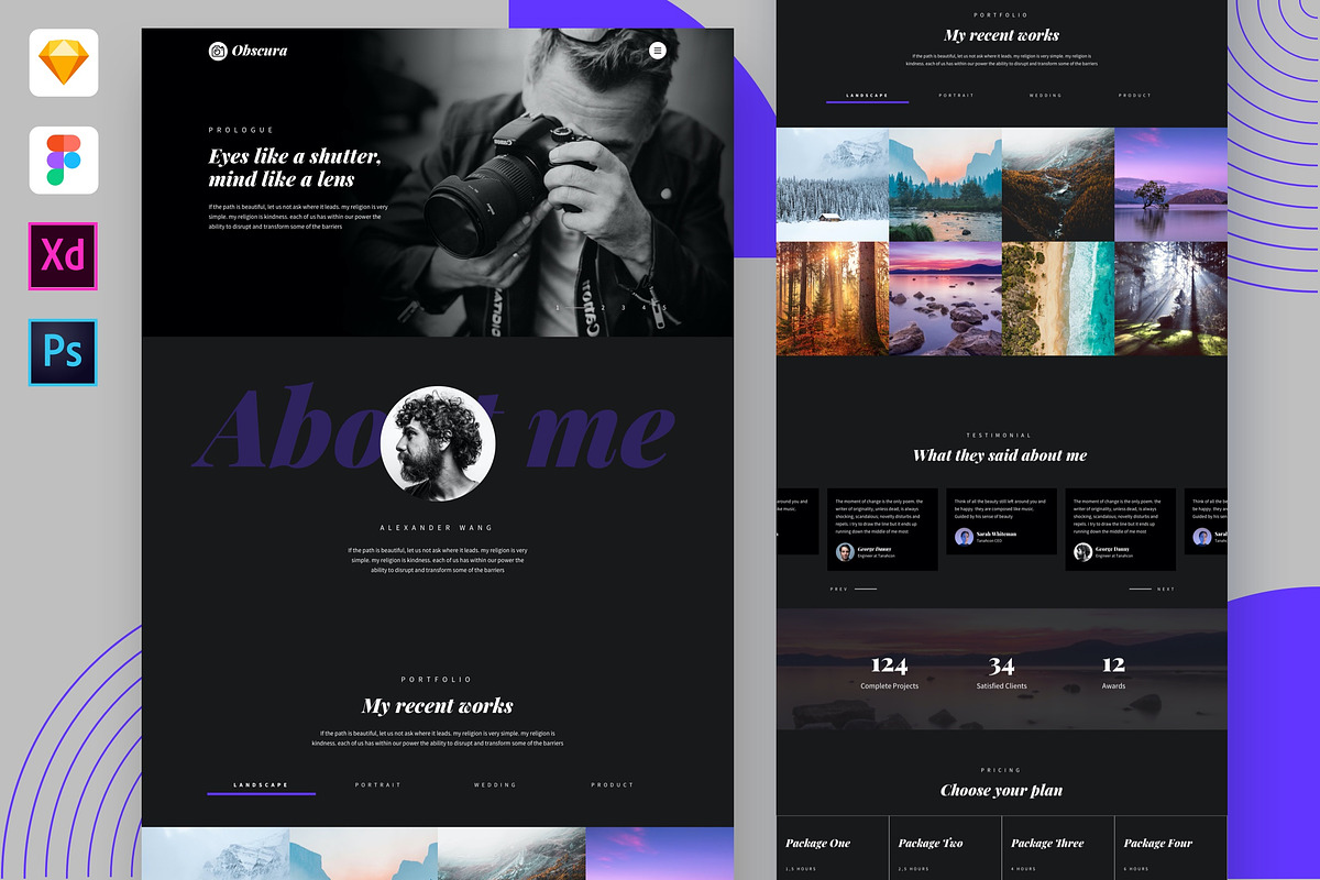 Photography Portfolio Web Template, a Landing Page Template by Kreativ Space