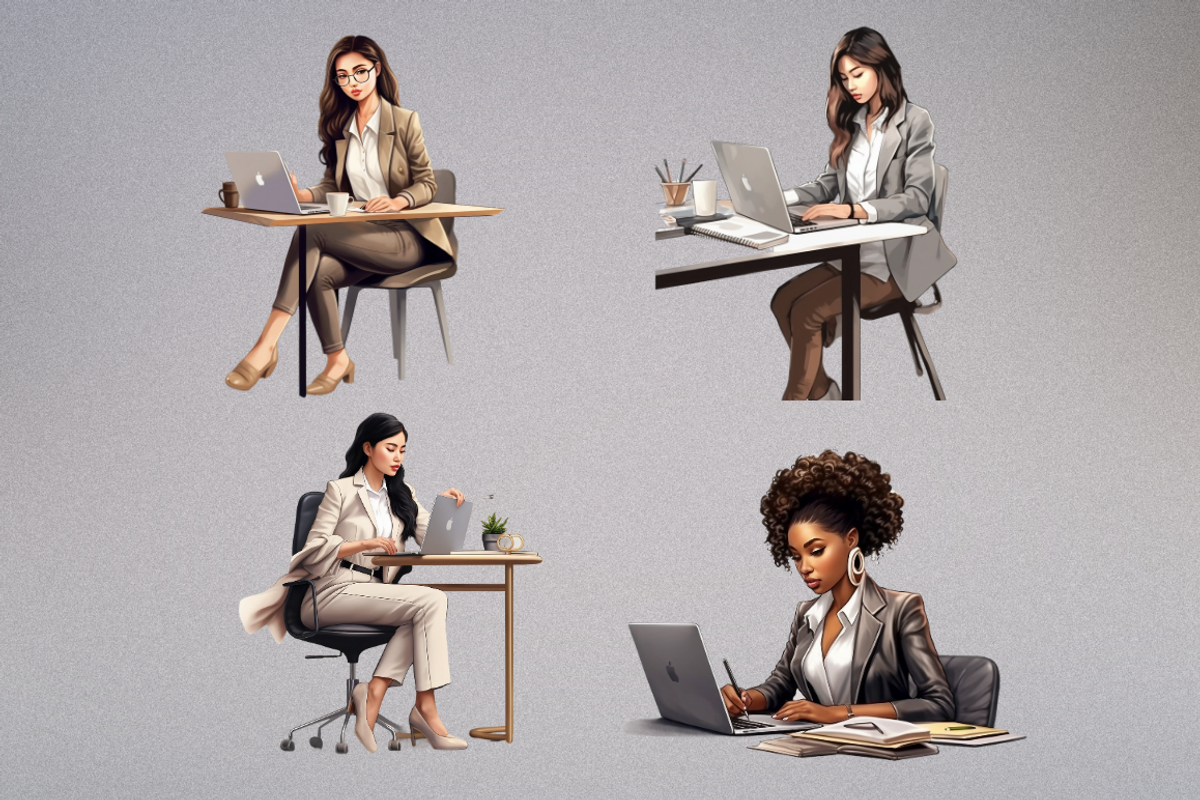 Business Woman with Laptop PNG, a Person Illustration by Mash Mash Stickers (Photo 9 of 9)
