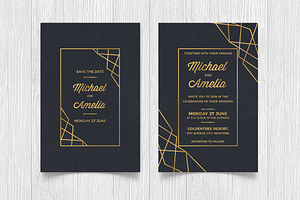 ArtDeco Wedding Invitation, a Print Template by DesignWorkz