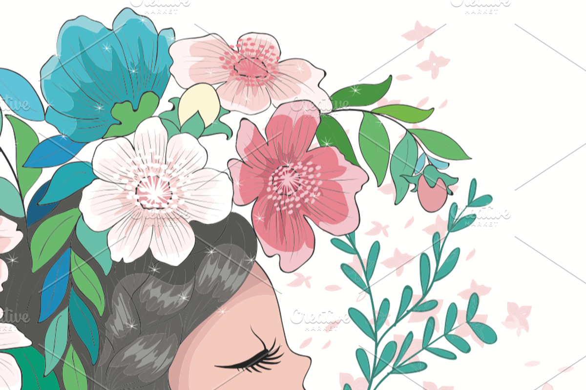 Set with cartoon girls - Cute girls, a Decorative Illustration by StudioLondon (Photo 2 of 12)