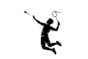 60 Badminton Player Smash Silhouette, a Person Illustration by Amazin_art (Thumbnail 23 of 26)