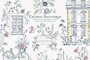 chateau clipart vintage doodles set, a Decorative Illustration by Patishop Art (Thumbnail 1 of 9)