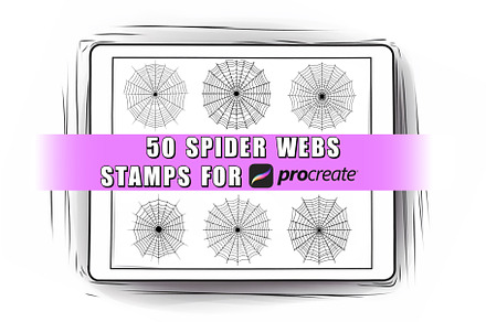 50 Spider Web Procreate Stamps Brush