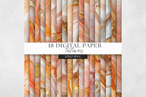 Orange Marble Texture Pack, Abstract, a Decorative Illustration by illuztrate