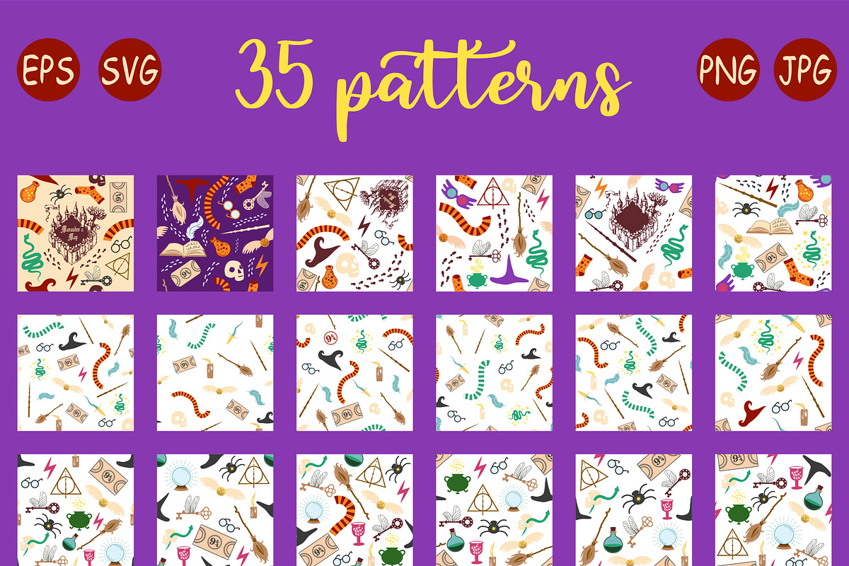 School of Witches and Magic Patterns, a Pattern Graphic by Michiru13 (Photo 11 of 30)