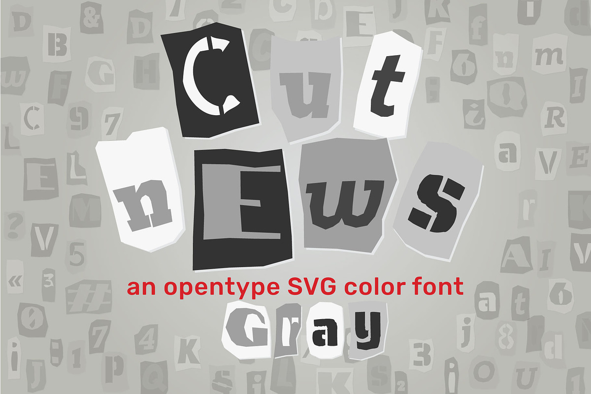 Cut News gray color font, a Sans Serif Font by Zimages (Photo 1 of 9)