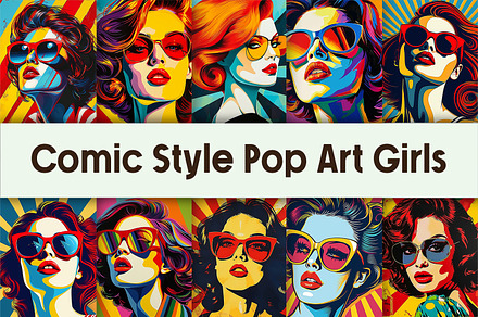 Comic Style Pop Art Girls, a Background Graphic by AdriOP
