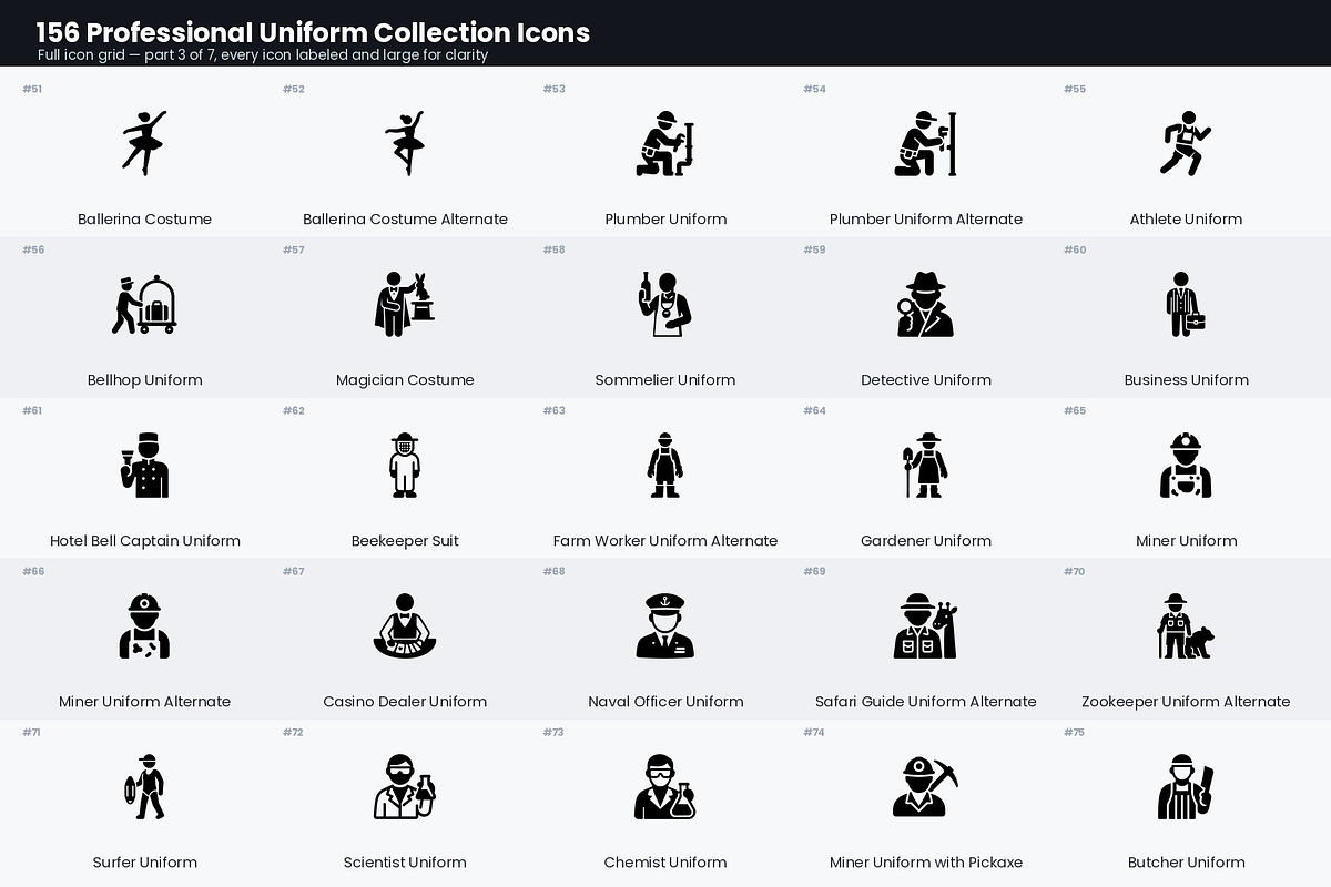 156 Professional Uniform Icons, a Solid Icon by Symbolic Language (Photo 4 of 9)