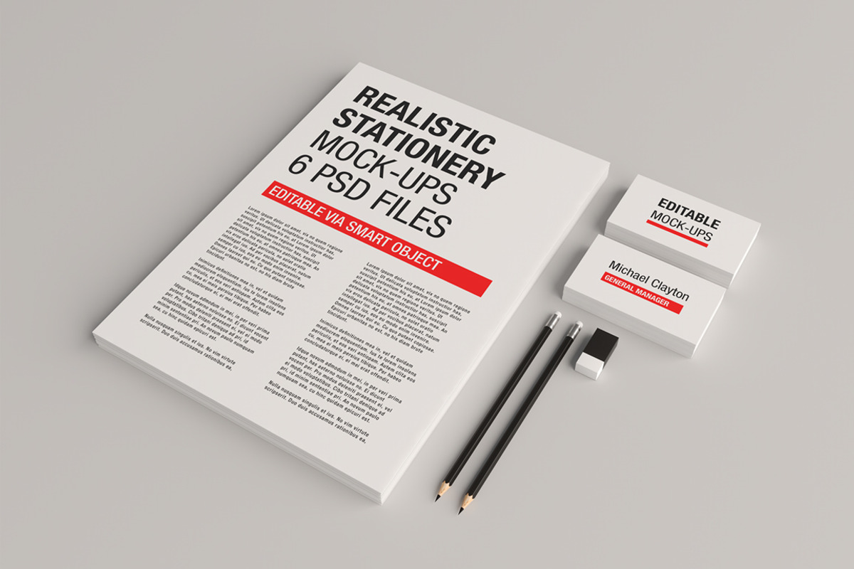 Realistic Stationery Mockup, a Product Mockup by aykutfiliz (Photo 2 of 8)