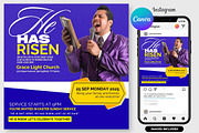 He Is Risen Easter Sunday Flyer, a Graphic by graphicforest (Thumbnail 1 of 4)