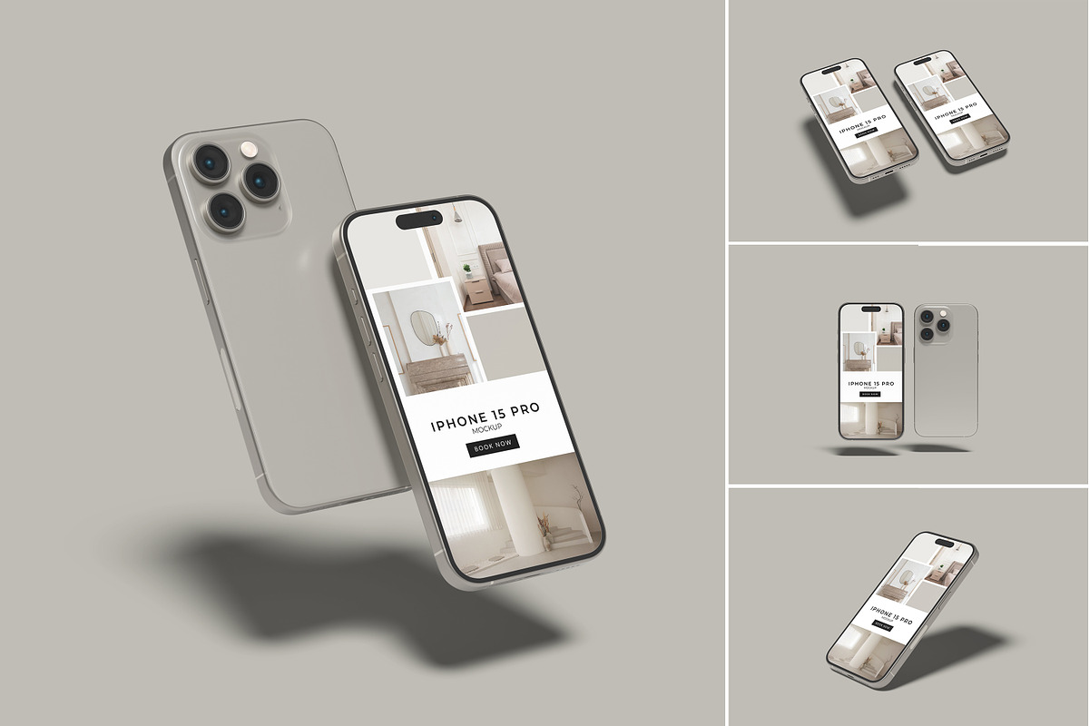 iPhone 15 Pro Mockup, an iPhone Mockup by Bangdastudio (Photo 1 of 7)