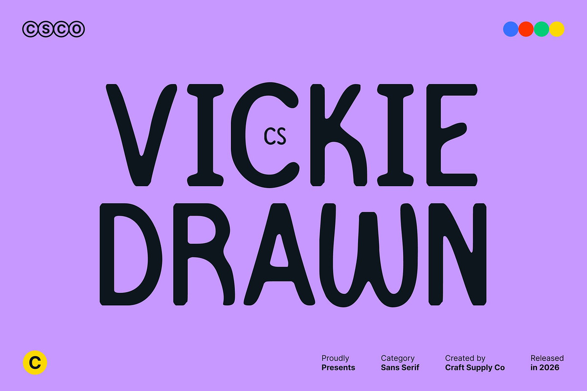 CS Vickie Drawn, a Sans Serif Font by Craft Supply Co. (Photo 1 of 8)
