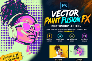 VECTOR PAINT FUSION FX Ps ACTION, an Action Add-On by Studio Retouch