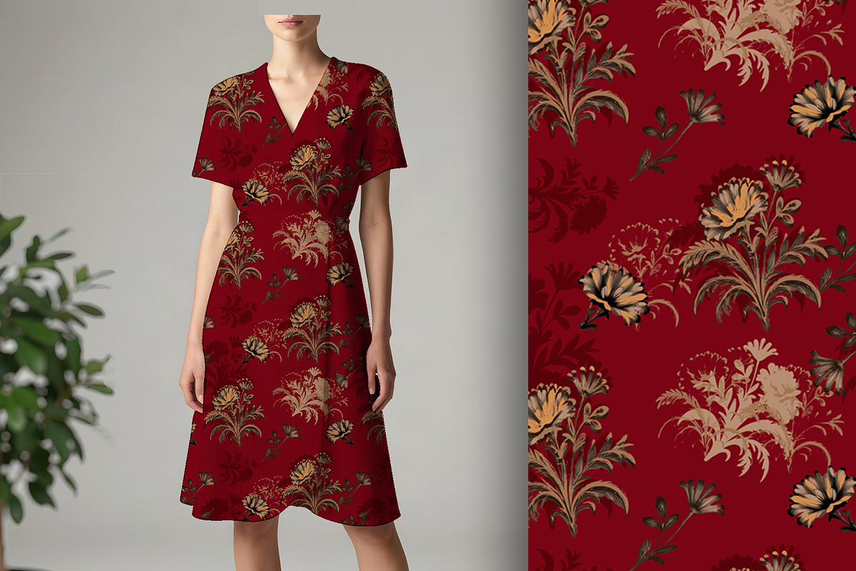 Regal Red Floral Seamless Pattern, a Pattern Graphic by Sharon Schwalbe (Photo 1 of 5)