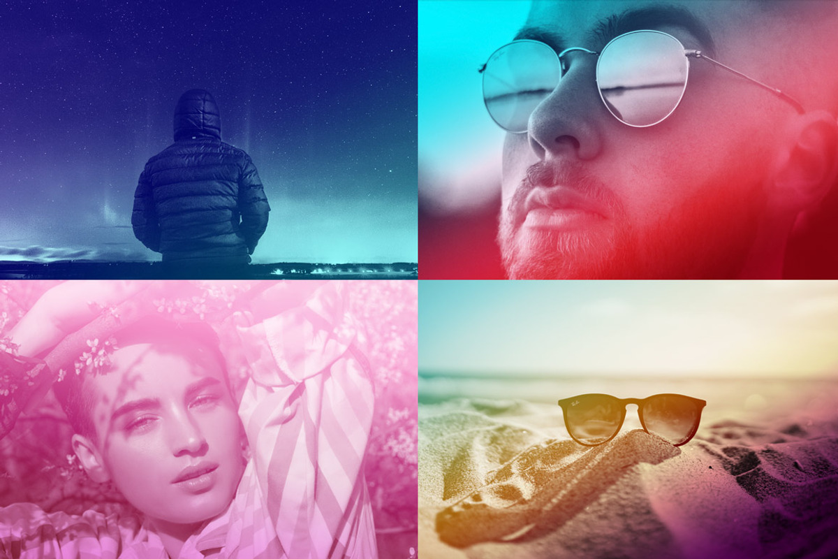 40 Gradient Photoshop Actions, an Action Add-On by VividFrame (Photo 2 of 10)
