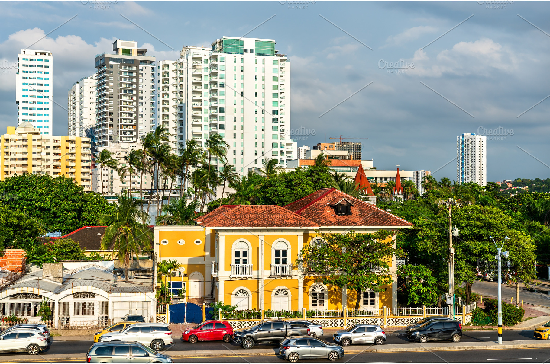 Historic house and skyline in, an Architecture Photo by Leonid Andronov