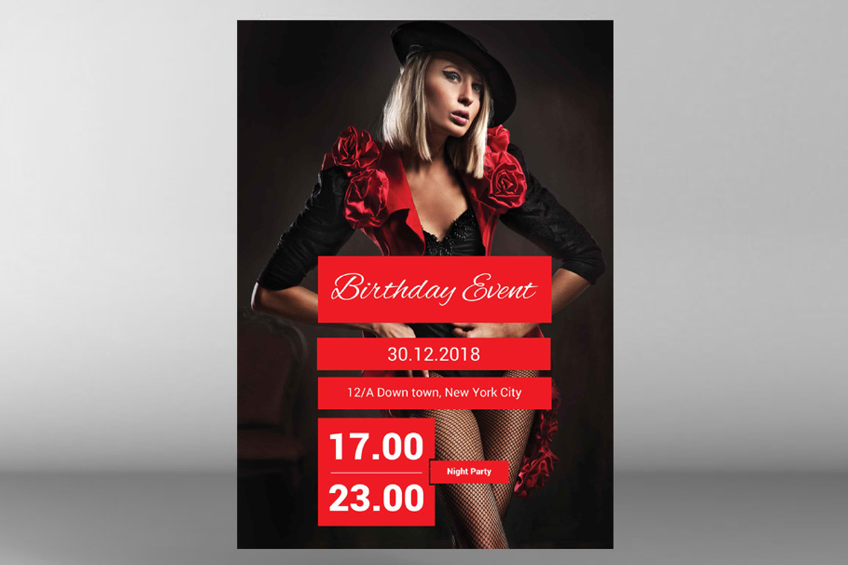 Birthday Event Flyer, a Flyer Template by PenciGraphics (Photo 2 of 2)