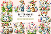 Easter bunny, Easter bunnies clipart, an Illustration by DreamArtGraphic (Thumbnail 1 of 5)