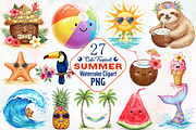 Cute Tropical Summer Clipart, an Illustration by RobertsArt (Thumbnail 1 of 7)