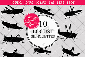 Locust Silhouette Vector Graphics