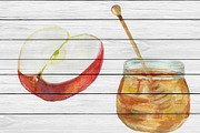Watercolor Rosh Hashanah set, an Illustration by DollyPotterson (Thumbnail 5 of 6)