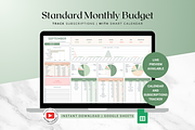 Standard Monthly Budget - Green, a Templates & Theme by The Creative Plans co (Thumbnail 1 of 10)