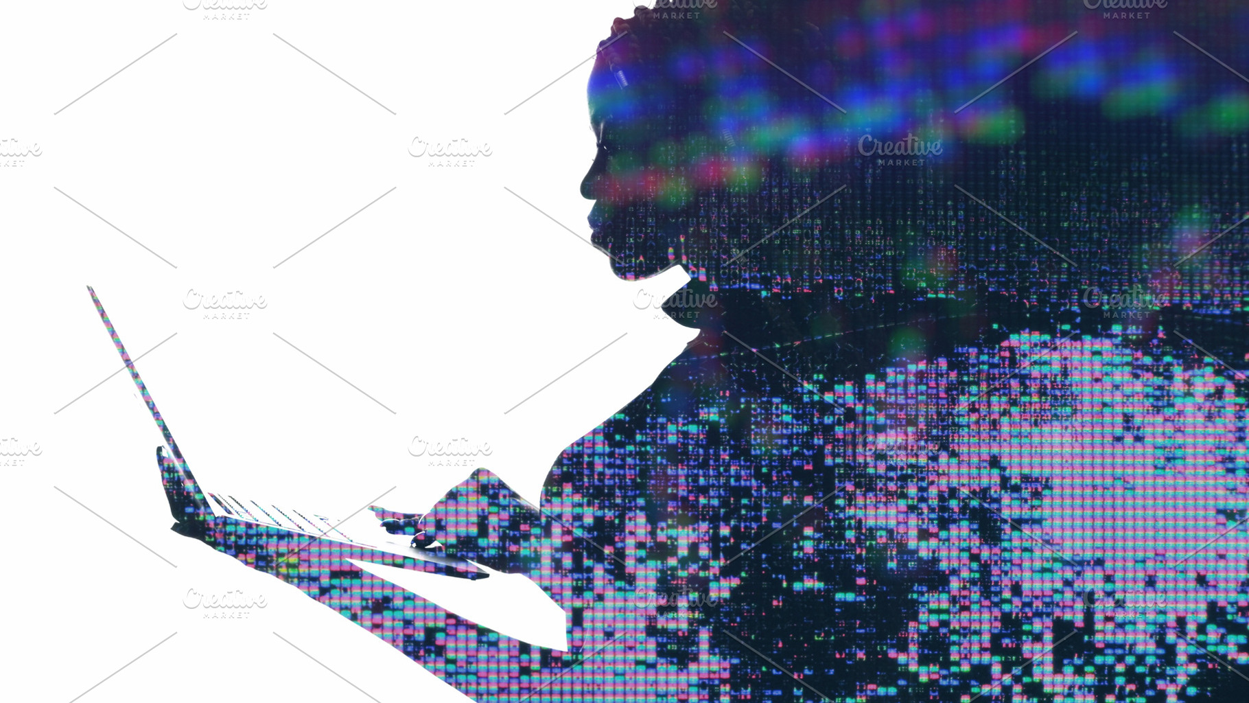 Artificial intelligence cyber silhouette laptop, a Person Photo by Photo Drive Studio
