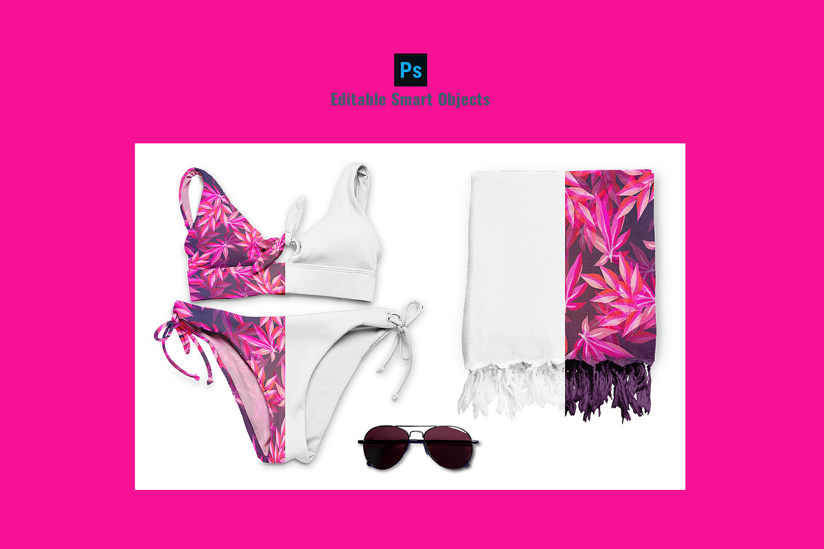 Female Beachwear Scene Mockup, an Apparel Mockup by Designertale (Photo 2 of 7)