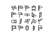 Various flag and banner outline icon, an Object Graphic by pikepicture (Thumbnail 1 of 3)