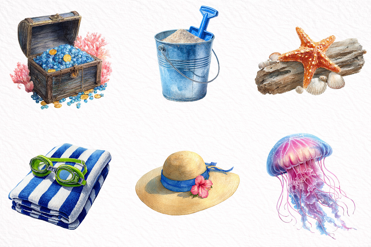Whimsical Summer Clipart, an Illustration by DreamArtGraphic (Photo 6 of 8)