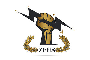 Symbol of greek god zeus vector logo