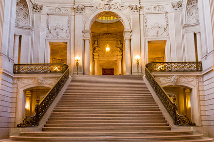 Grand staircase featuring beaux arts, san francisco, and city hall