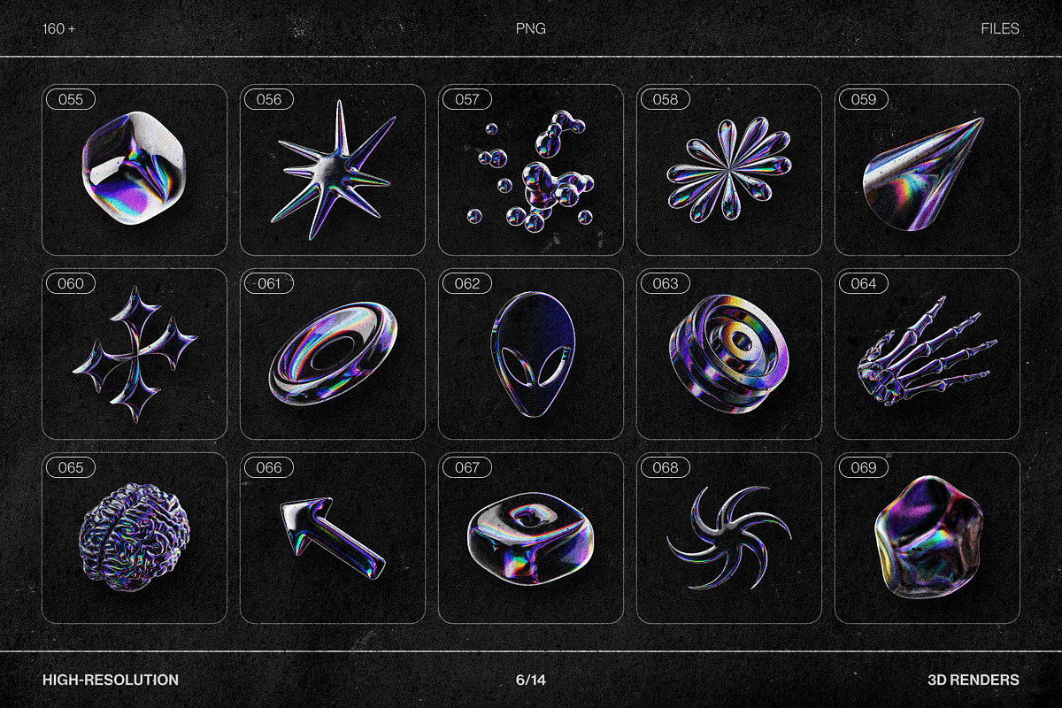 Chromatic Glass 3D Shapes Pack, an Object Graphic by Samolevsky (Photo 11 of 30)
