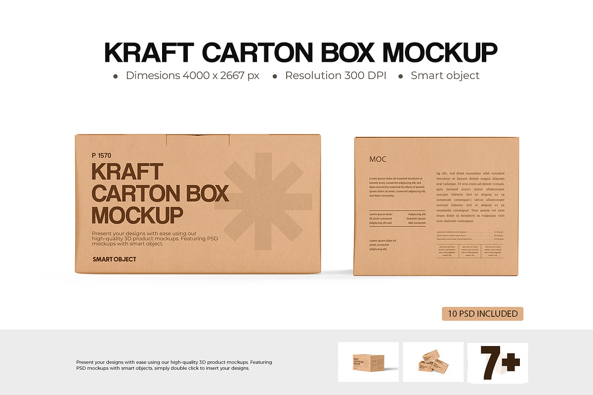 Carton Box Mockup, a Packaging Mockup by Ram Studio LLC (Photo 1 of 16)