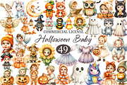 Halloween Baby Costume Clipart, a Seasonal Illustration by designcity5 (Thumbnail 1 of 5)