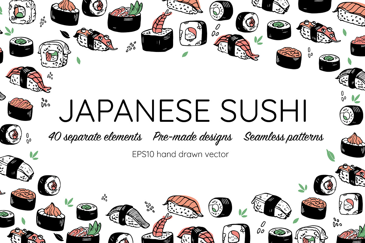 Japanese sushi graphics bundle, an Object Graphic by Doodle emporium (Photo 1 of 9)