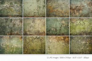 Grunge Green Wall Paintings