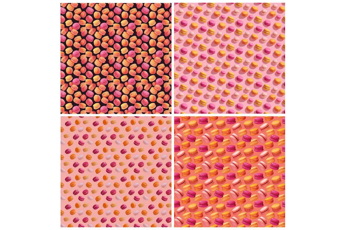 Pink & Orange Macarons Patterns, an Illustration by DreamPrint404 (Photo 3 of 5)