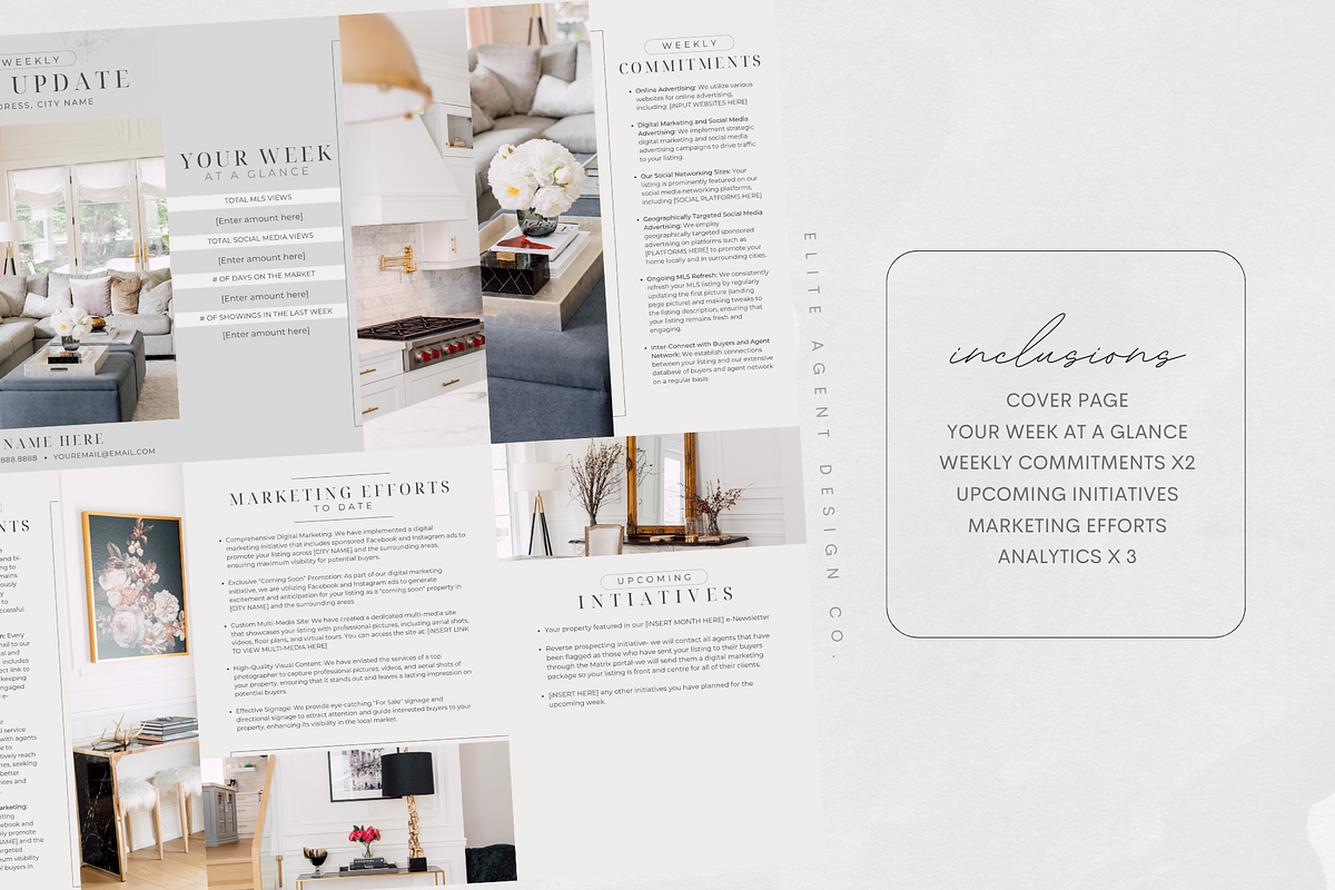 Weekly Listing Update Template, a Marketing Template by eliteagentdesignco (Photo 2 of 4)