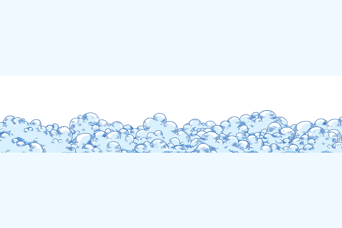 Hand drawn clouds background, a Decorative Illustration by Good Studio (Photo 2 of 3)
