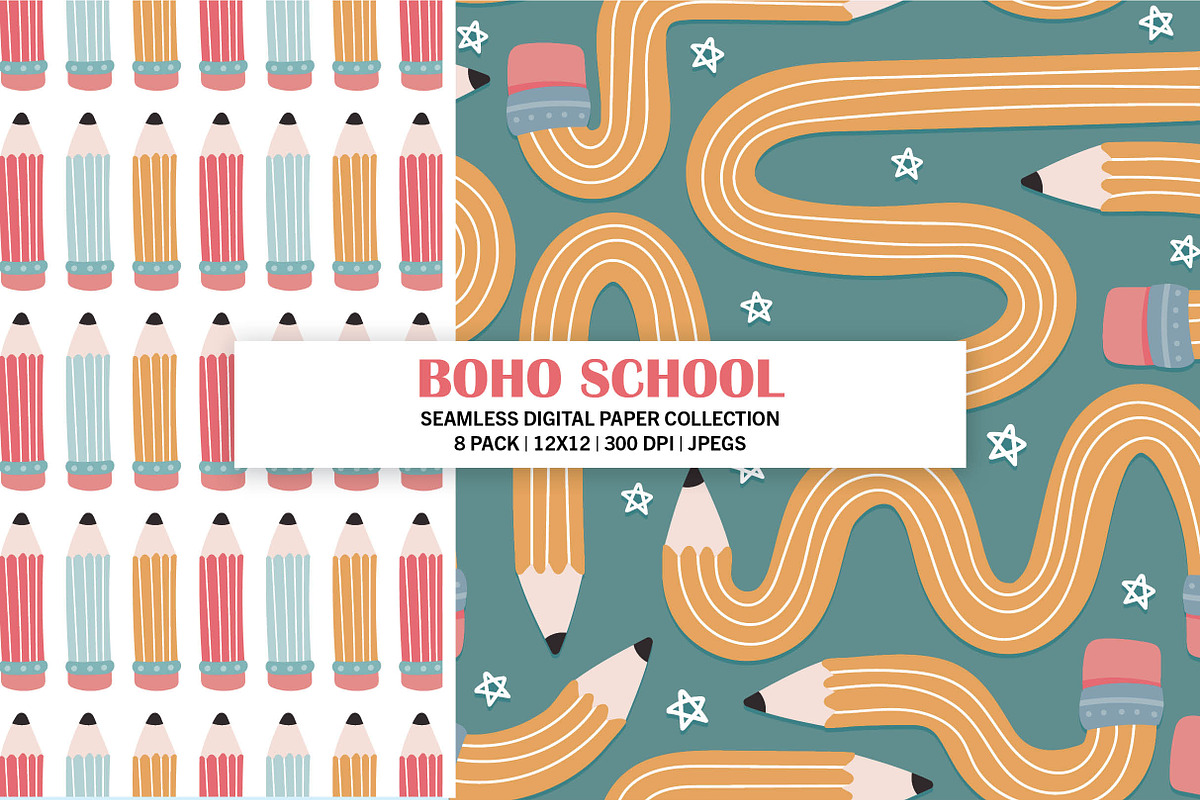 Boho School Seamless Digital Pattern, a Pattern Graphic by Alanna Messina Design Co (Photo 3 of 9)