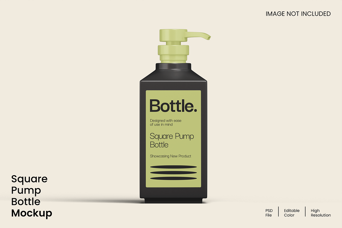 Square Pump Bottle Mockup, a Packaging Mockup by Unerispace