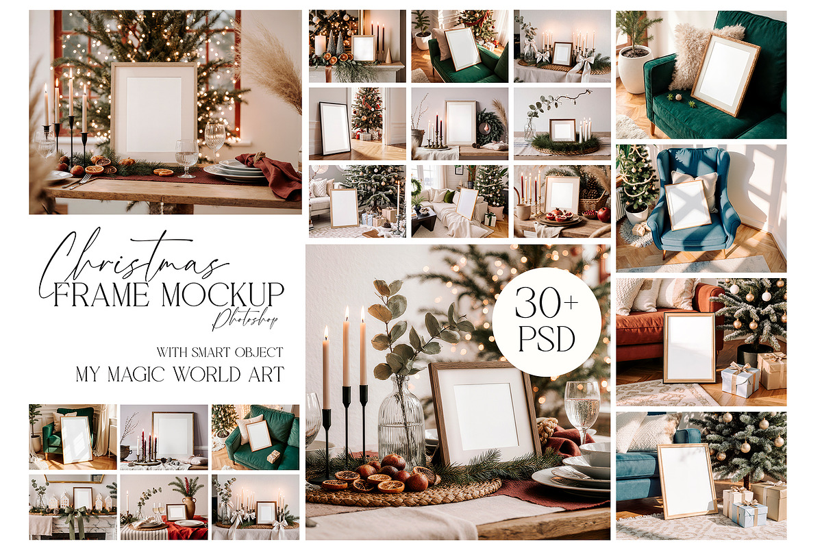 Christmas Frame Mockup Bundle 30+, a Product Mockup by EkaterinaViArt (Photo 1 of 8)