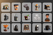 3D Coffee Shop Icons, a Food & Drink 3D Model by Flat Icons (Thumbnail 7 of 8)